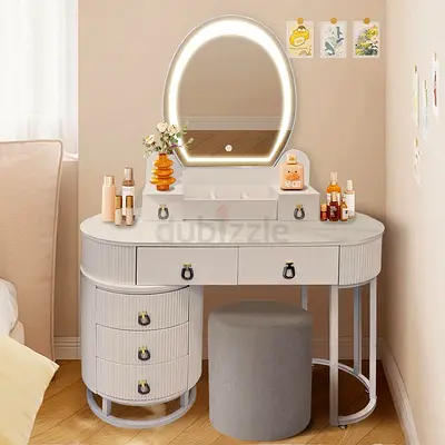 Chic Modern Vanity Table with LED Mirror