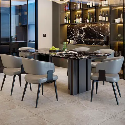 Modern Dining Table with Stylish Chairs