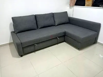Cozy Grey Sectional Sofa bed with Storage