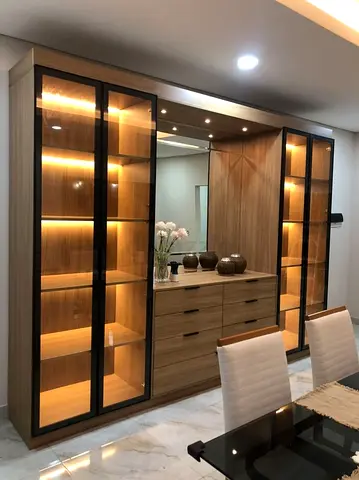 Beautiful Modern Wooden Cabinet with Glass Display