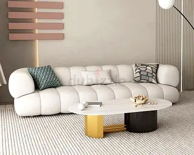 Elegant Modern Sofa with Coffee Table
