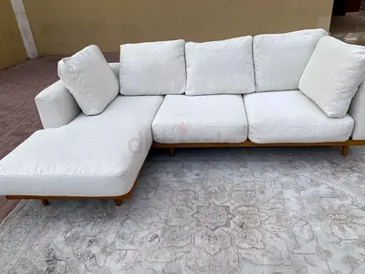 Feather filled West Elm New Port L Shape Sofa Beige