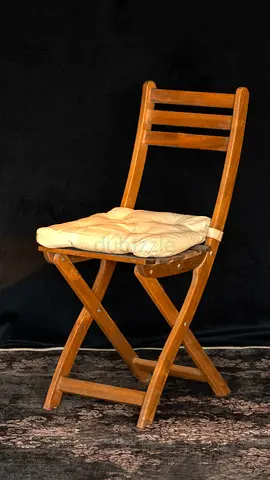 Wooden Folding Chair with Cushioned Seat