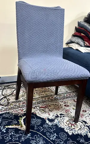 Elegant Blue Patterned Dining Chair