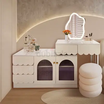 Elegant White Vanity with Stylish Storage