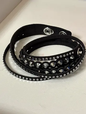 Authentic Swarovski Rhinestone Wrap Bracelet In Black