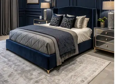 Blue colour elegant 180*200 king size b ed