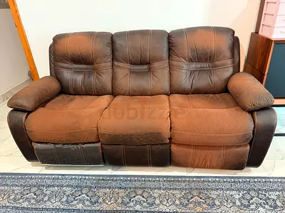 3-Seater Recliner Sofa – Brown | Very Comfortable | Good Condition