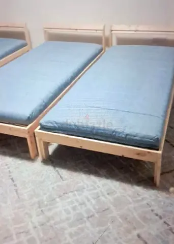 Ikea neiden pine bed frame with Ikea firm foam mattress