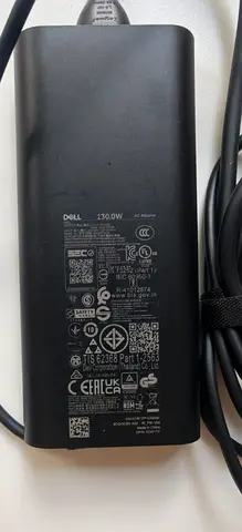 Genuine Dell AC Adapter 130W USB-C with 1m Power Cord (UK Plug)