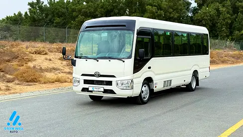 2025 Toyota Coaster 23-Seater Bus 4.0L Diesel RWD GCC Specs Full Option White