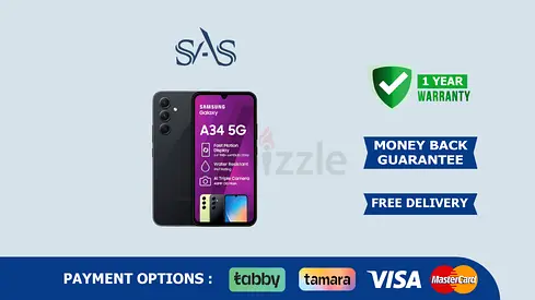 Samsung Galaxy A34 Smart Phone 6/128GB | New - Free Delivery | Warranty | Black
