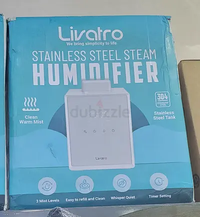 Livatro Stainless Steel Humidifier, 3L Warm Mist Humidifier, Easy Clean with Warm Steam Humidifier,