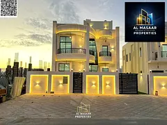 Villa with all registration and ownership fees included, ready to move in, in one of Ajman's mos