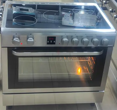 HOOVER latest model full electric ceramic 5 hobs cooking range oven fan stove 90x60