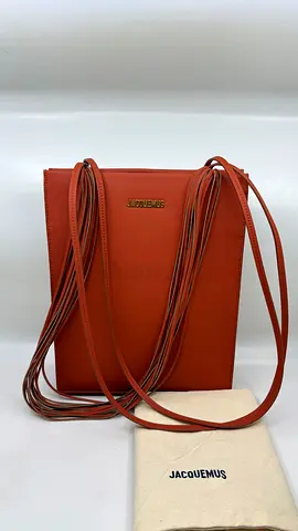 Jacquemus Giger Le A4 Orange Leather Tote Bag