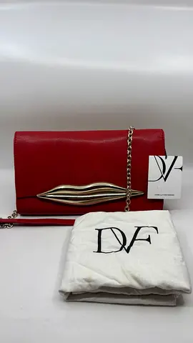 Diane von Furstenberg (DVF) Red Leather Lips Shoulder Bag