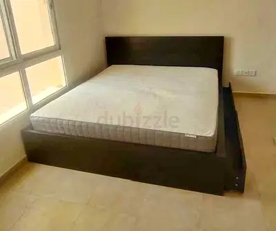 IKEA Malam king size 180×200cm bed frame with IKEA mattress and 2 big storage drawers underneath is