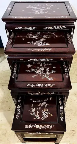 Set of 4 Chinese rosewood tables