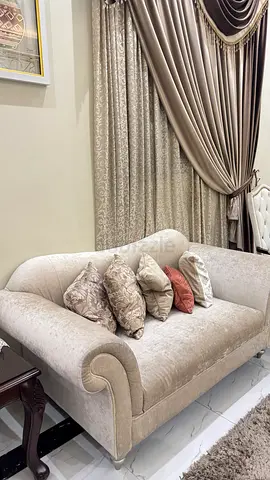 Elegant Plush Sofa with Decorative Cushions