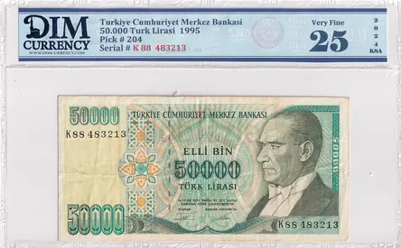 Turkye Banknote 50000 liras 1995 DIM 60 AED