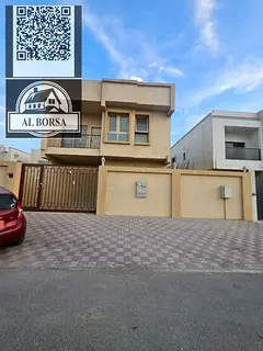 Villa for rent in Al Zahia, electricity included, 5 master bedrooms, living room, majlis, kitchen, i