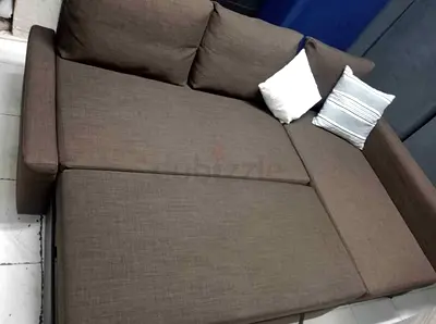 Comfortable Brown Sofa Bed with Cushions