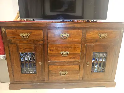 Stunning Vintage Solid Wood Sideboard for Sale