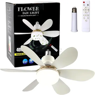 Small Socket Fan Light with Remote Control