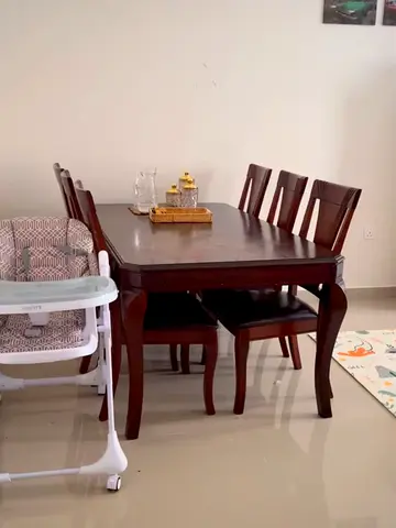 Elegant Wooden Dining Table Set with Chairs