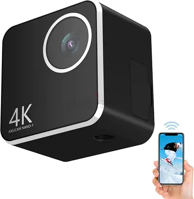 AiKUCAM 4K 60FPS Mini Body Cam | 12MP, WiFi, EIS, Night Vision