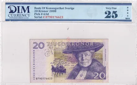 Sweden Banknote 20 Kronor 2008 DIM 60 AED
