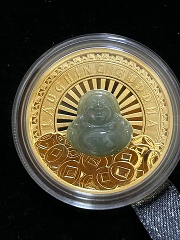 2021 Tuvalu - 1 Ounce Jaded Laughing Buddha Gold Proof