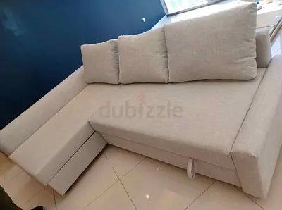 Stylish Beige Sectional Sofa bed with Storage