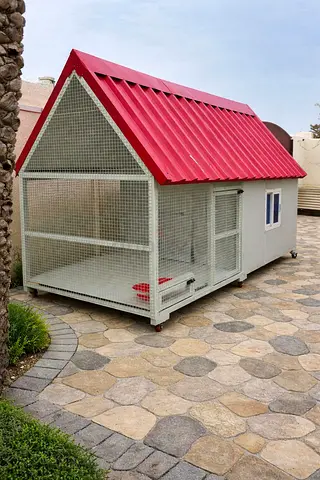 Stylish Dog Kennel with a Red Roof with new A/C