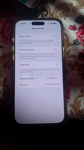 iPhone Battery Health Report - 100% Capacity very less used bcz working in offshore