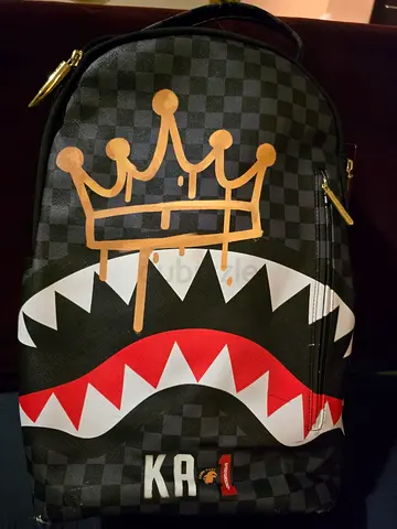 Stylish Black and Red Graphic Backpack