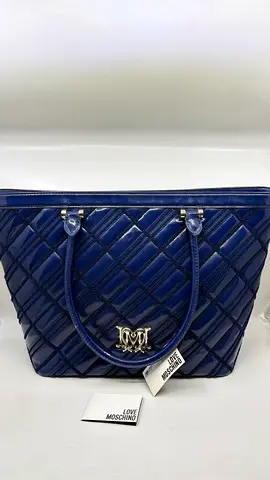 Moschino Blue Leather Vermis Tote Bag with Tag