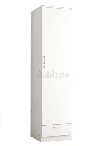 Sleek White Wardrobe with Drawer