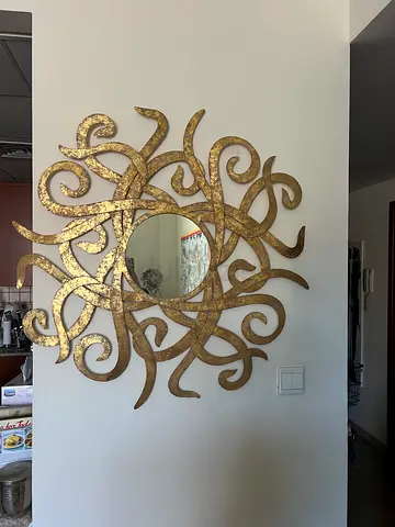 Elegant Decorative Wall Mirror in Gold Finish