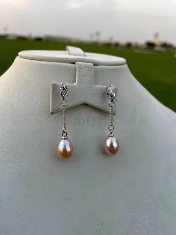 Elegant Sterling Silver Fresh water Pearl Drop Earrings