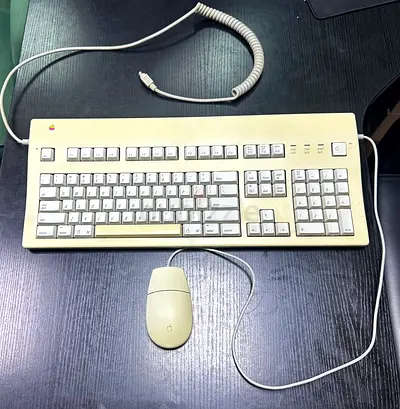 Vintage• Original Apple Macintosh Extended Keyboard Mechanical  and Button, Ball Ttracking Mouse
