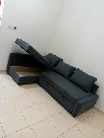 Ikea L Shape Sofa cum bed with big storage in L , and You can fix the L left and right any side