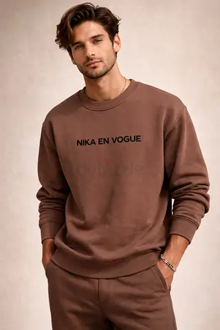 Stylish Brown Crewneck Sweatshirt
