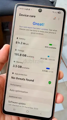 Samsung A53 Smartphone with 256GB Storage and 8GB RAM