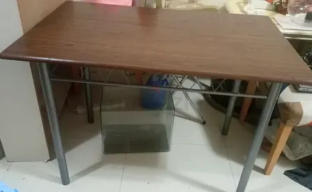 Sturdy Wooden Table with Metal Legs