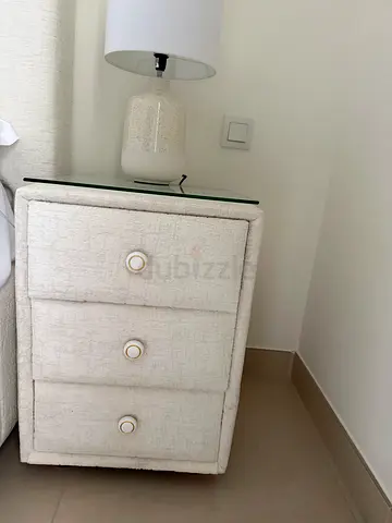 2 Bedside Drawer Units with Glass Tops - Gorgeous