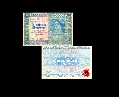 Vintage 1000 Kronen Banknote Collection