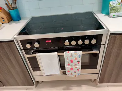 La Germania latest model full electric ceramic 5 hobs cooking range oven fan stove 90x60