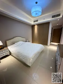 Luxurious and elegant two-bedroom apartment with full VIP furnishings for monthly rent in Gulf Tower